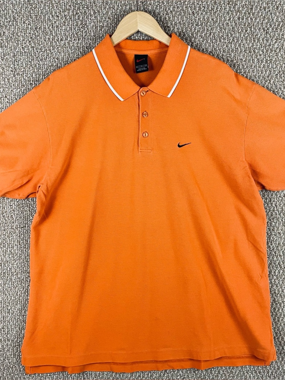Vintage 90s Nike Golf Polo Shirt Mens Large Orange 1994 Black Label Ws